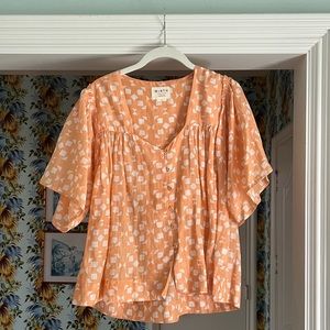 Flowy Mirth Caftans cotton block print blouse S